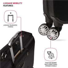 Load image into Gallery viewer, Multi-Functional 24" Black Garment Bag with Spinner Wheels and Storage Pockets