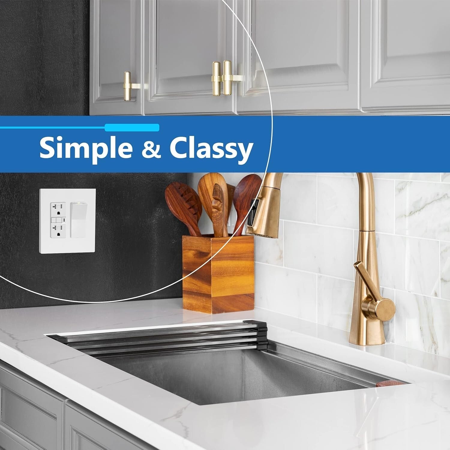 10 Pack Matte Finish Screwless Double Decorator Wall Plates - White Aesthetic