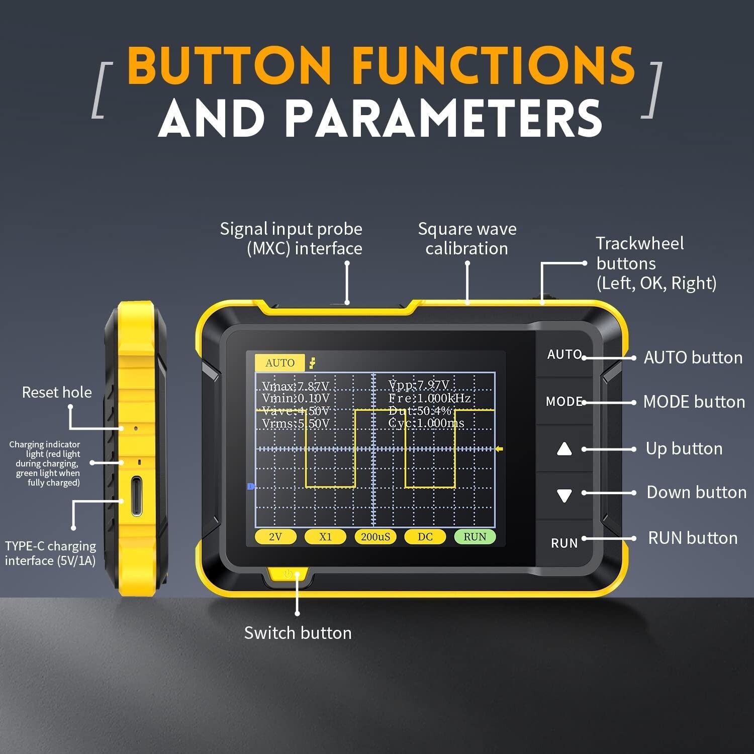 Lightweight 2.5 MS/s Oscilloscope - Ideal for Automotive Maintenance & R&D Use