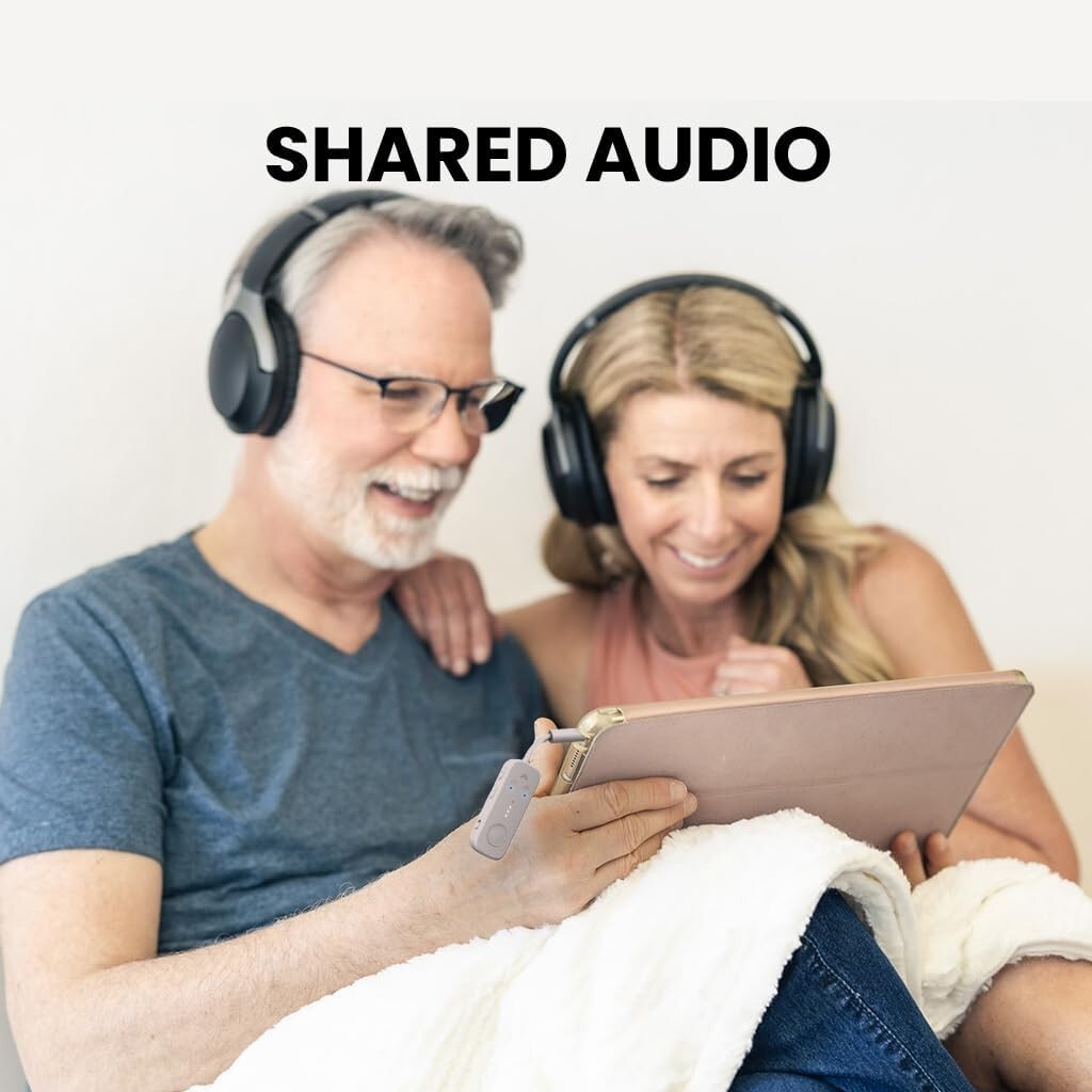 Lightweight 20-Hour Battery Bluetooth Adapter for AirPods & Headphones on Planes