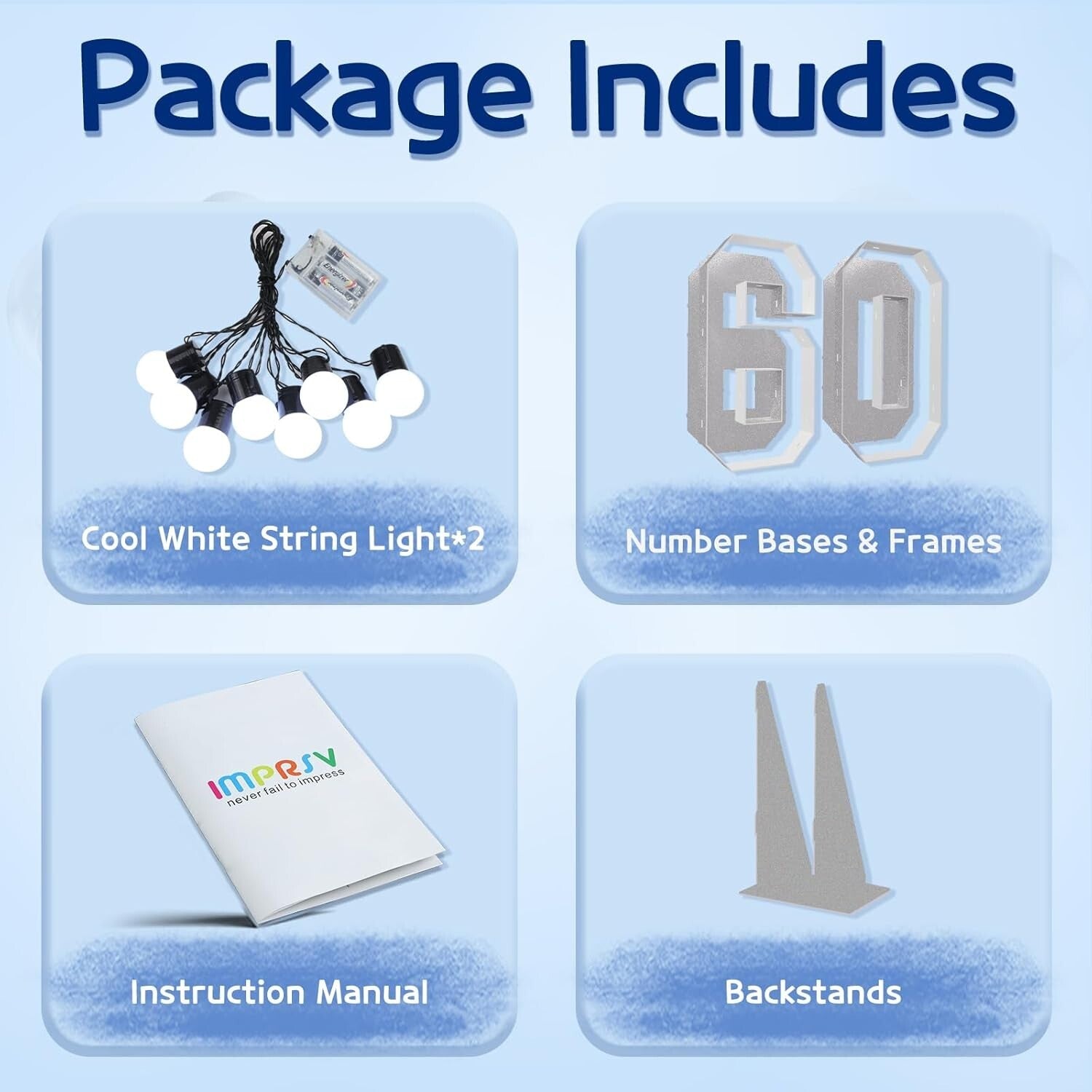 Elegant Large Silver Number 60 Decorations - Perfect for 60th Birthday Bash!