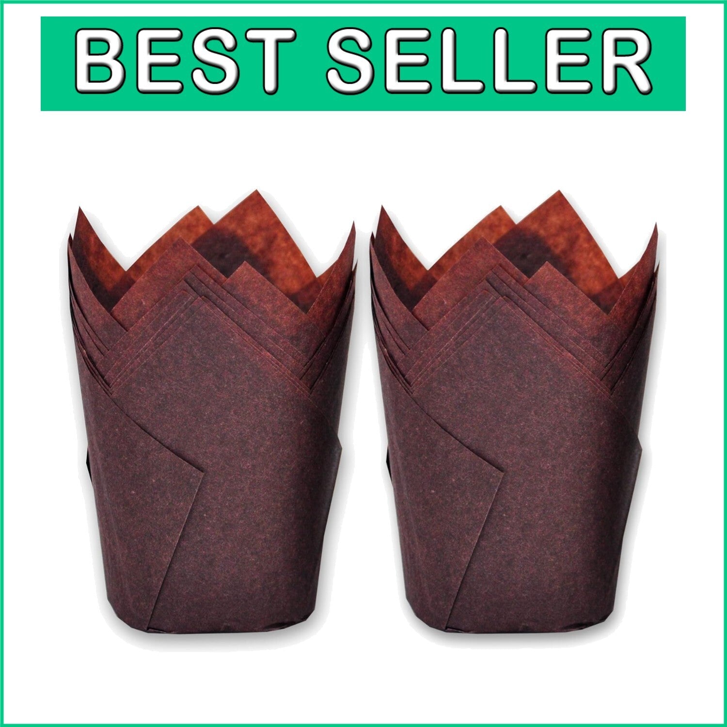 Bulk 500 Pack Brown Greaseproof Tulip Baking Cups - Perfect for All Occasions