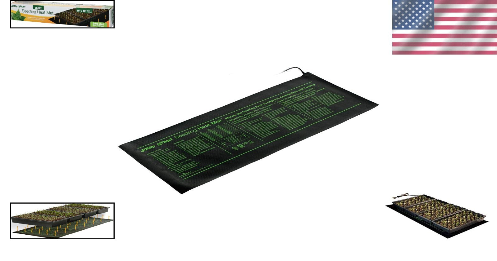 Durable Waterproof Heat Mat for Seedlings - 48"x20" with Instructional Prints