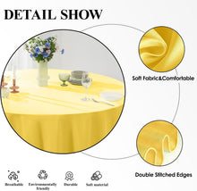 Load image into Gallery viewer, Durable 132 Inch Round Yellow Tablecloth Set for Parties &amp; Weddings - 6 Pack