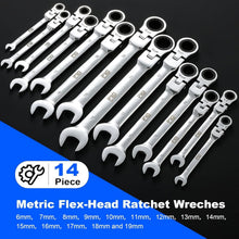 Load image into Gallery viewer, Professional 14-Piece Metric Wrench Set - 72-Tooth Flex-Head and Storage Case