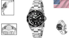 Load image into Gallery viewer, Elegant Men's 37.5mm Stainless Steel Diving Watch with Luminous Markers &amp; Bezel