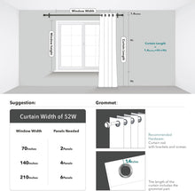 Load image into Gallery viewer, Elegant Blackout Grommet Curtains - Thermal Insulated &amp; Noise-Reducing, Set of 2