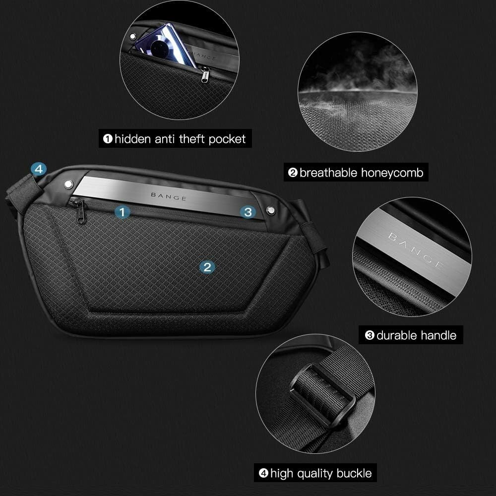 Modern Waterproof Sling Backpack - Reflective Safety & Anti-Theft for Adventures