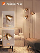 Load image into Gallery viewer, Stylish Gold Standing Floor Lamp with Remote Control, Perfect for Home &amp; Office