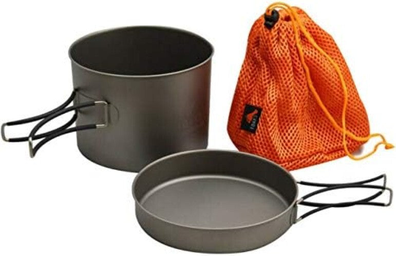 Durable Titanium 1100ml Pot with Multi-Use Pan and Easy Cleanup Features
