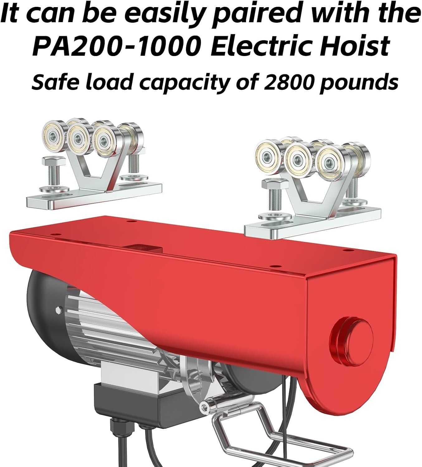 High-Strength Trolley for Electric Hoist Systems - Heat-Rolled Steel Pack of 4