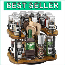 Load image into Gallery viewer, Revolving Lazy Susan Spice Rack with Adjustable Height - Perfect for Cabinets