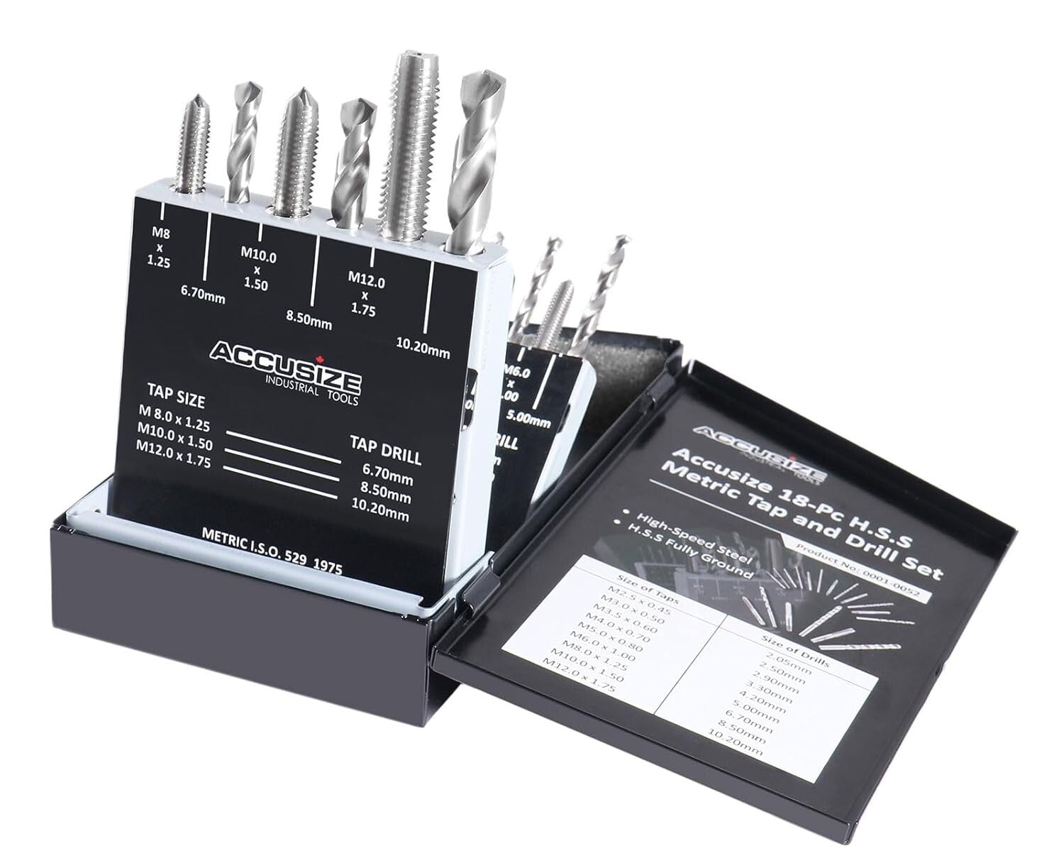Precision Ground 18 Pc Metric Tap and Drill Set for Metalworking Efficiency