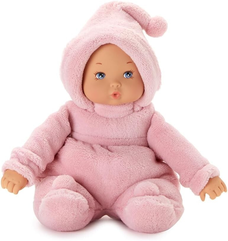 Light Skin Tone 12-Inch Baby Doll in Snuggly Pink Sleeper - Perfect Gift