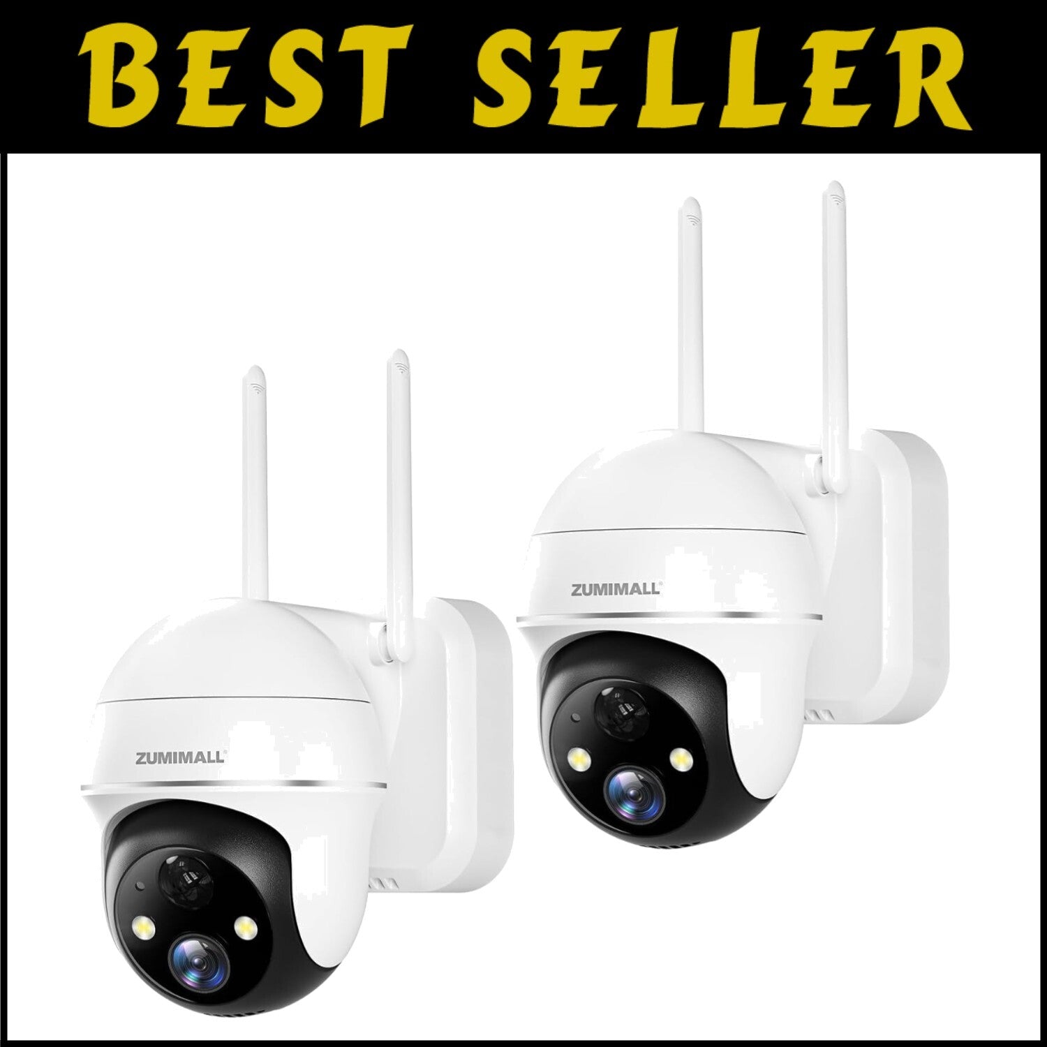Advanced 2 Pack Security Cameras - 360° View, Night Vision, and Alexa Compatible