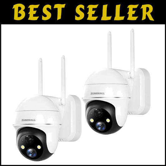 Advanced 2 Pack Security Cameras - 360° View, Night Vision, and Alexa Compatible