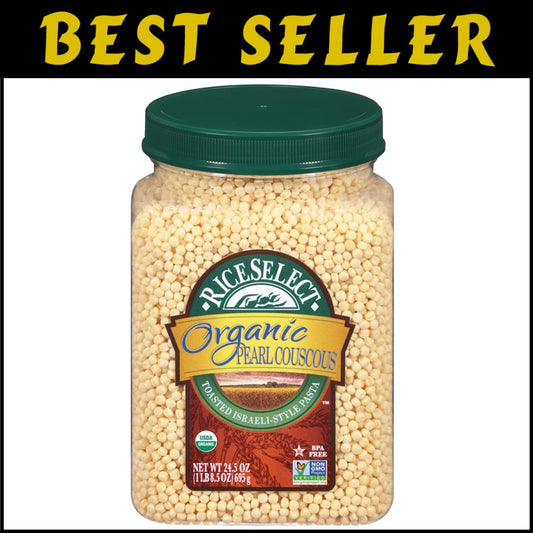 Healthy Organic Pearl Couscous Jars - Non-GMO & High-Protein Kitchen Essential
