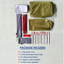 Load image into Gallery viewer, 4-Person Lightweight Tipi Tent with Quick Setup - Ideal for Backpacking &amp; Hiking