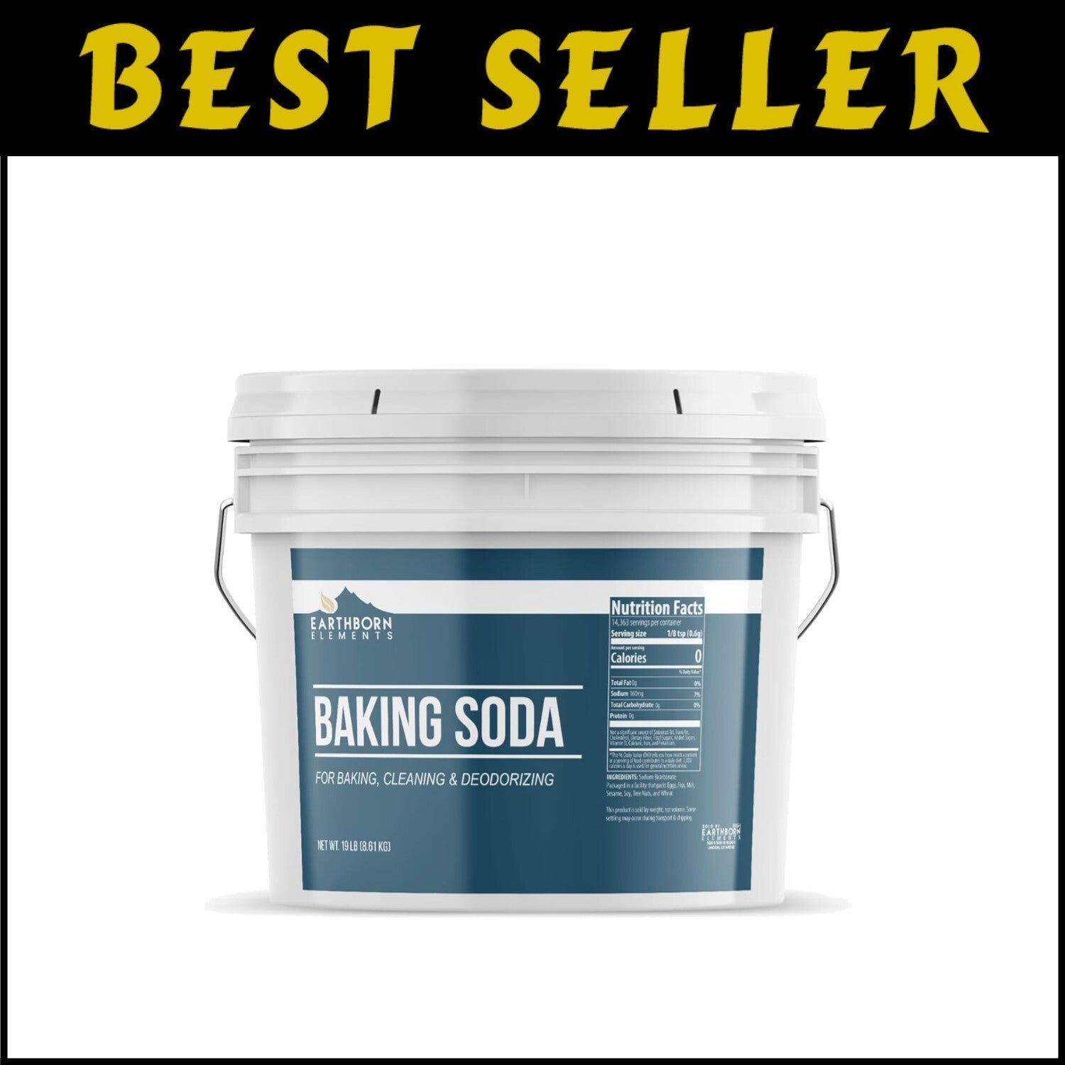2 Gallon Pure Baking Soda in Resealable Bucket - Cooking, Cleaning & Deodorizing