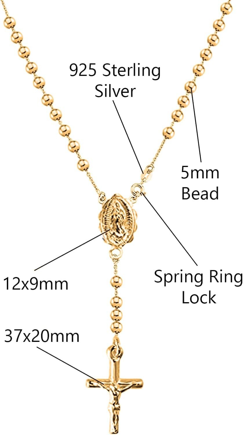 Lightweight 925 Silver 18K Gold Cross Pendant Necklace - Perfect Women's Gift