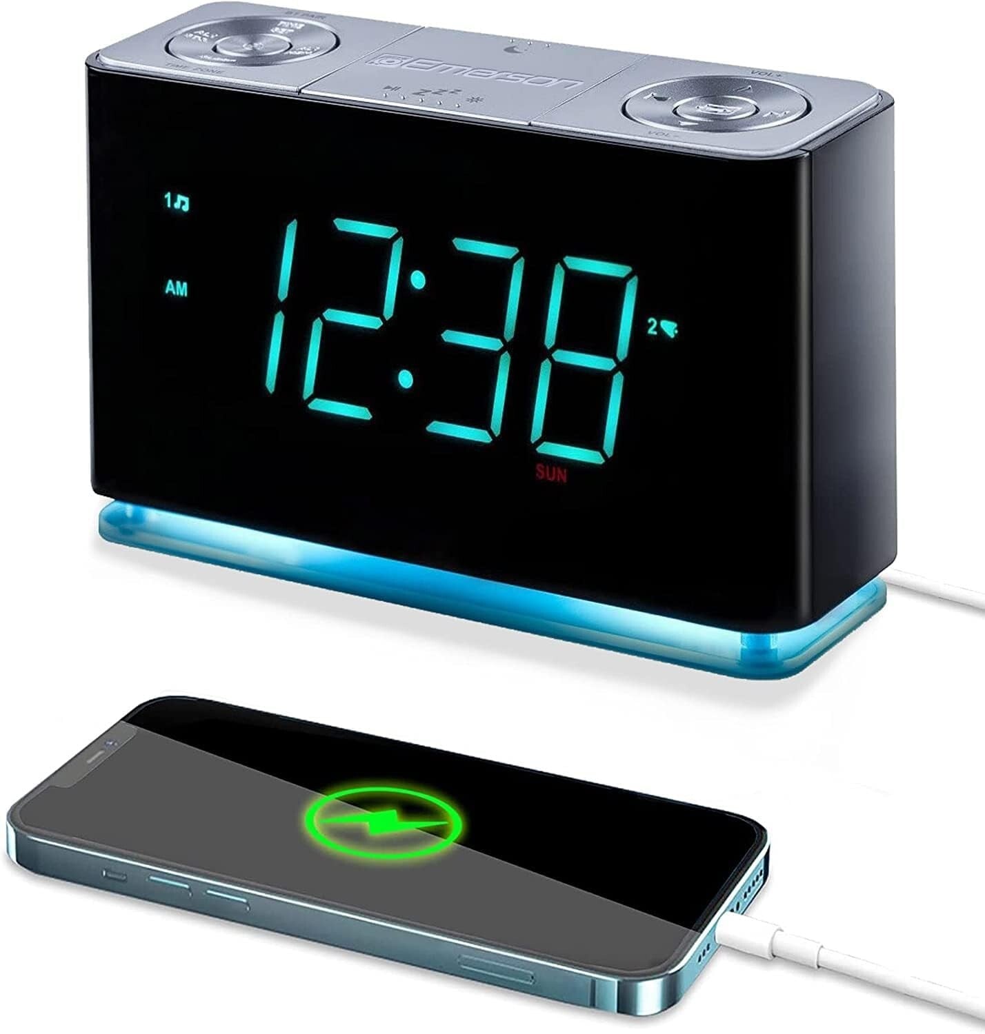 Personalized Bluetooth Alarm Clock Radio with USB Output for Effortless Mornings