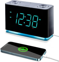 Load image into Gallery viewer, Personalized Bluetooth Alarm Clock Radio with USB Output for Effortless Mornings