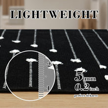 Load image into Gallery viewer, Handmade 3' x 5' Washable Boho Black Rug for Indoor Spaces - Versatile Decor