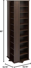 Load image into Gallery viewer, Espresso 4-Sided Revolving Media Storage Cabinet – Space-Saving Tower