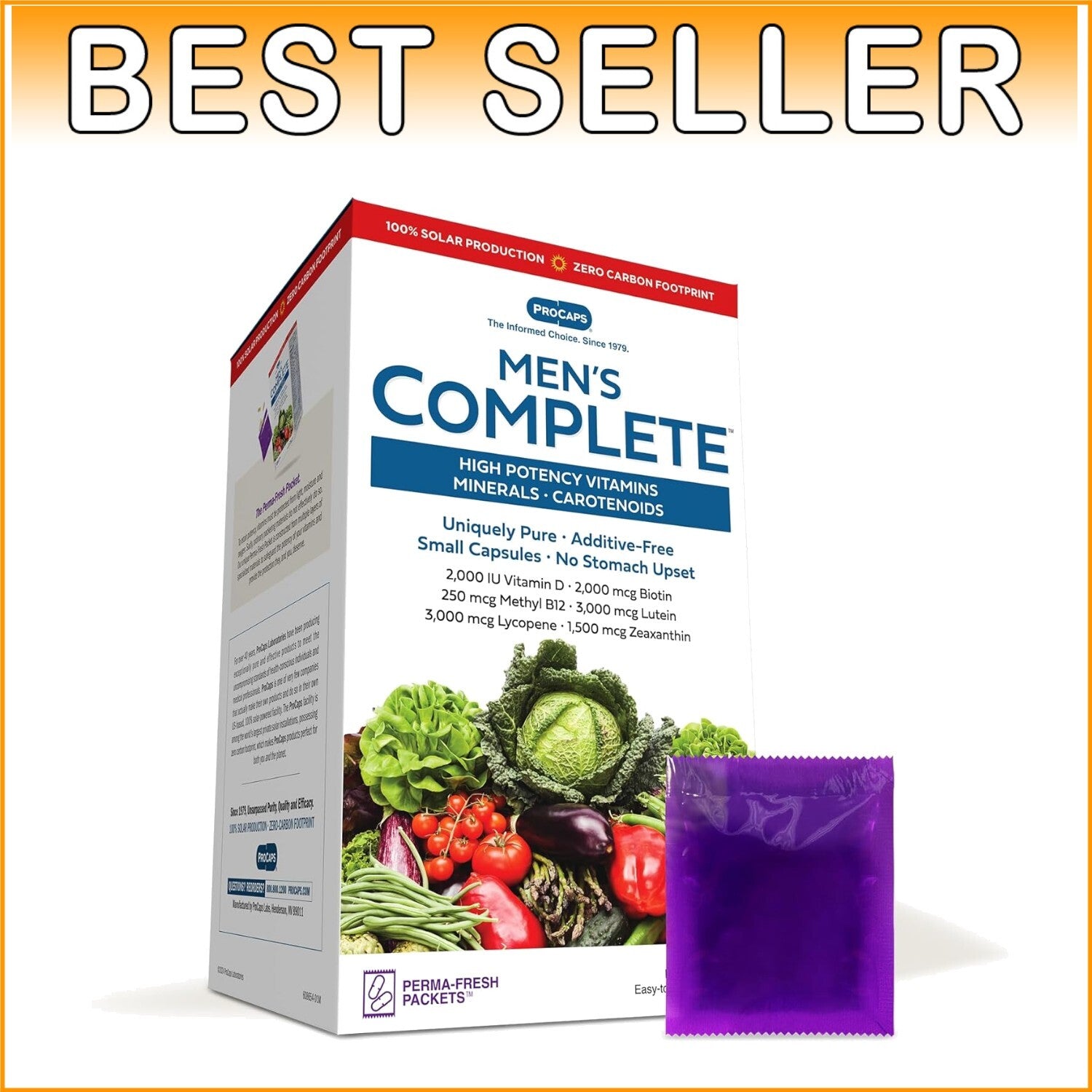 Eco-Friendly and Potent Men's Multivitamin Packets – 120 Easy-Swallow Capsules