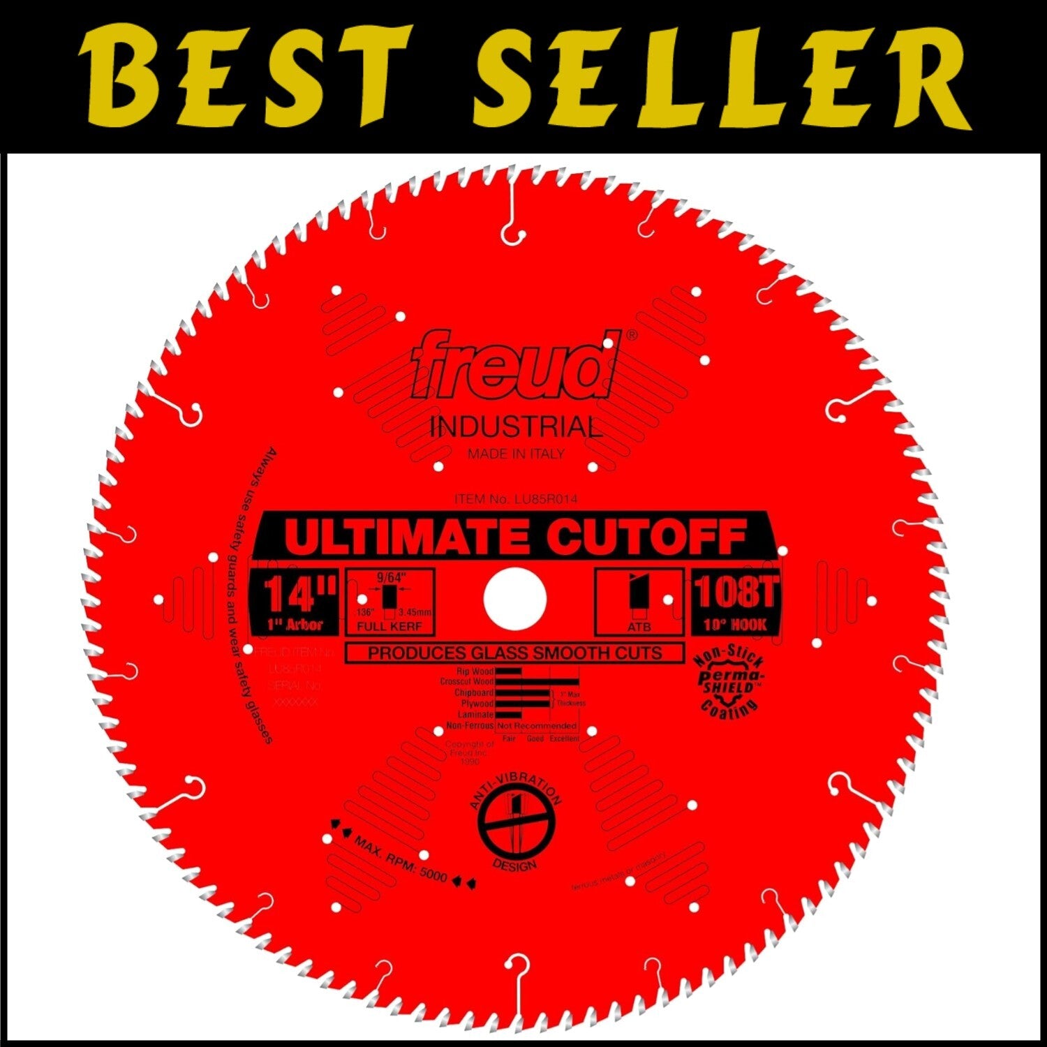 Ultimate 14-inch Cut-Off Blade with Anti-Vibration and Fine Grit Design