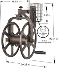 Load image into Gallery viewer, Manual Garden Hose Reel - 125ft Capacity, Includes Crank Handle &amp; 360° Swivel