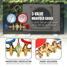 Load image into Gallery viewer, Professional 3-Way A/C Manifold Gauge Set for R134A R12 R22 R502 Refrigerants