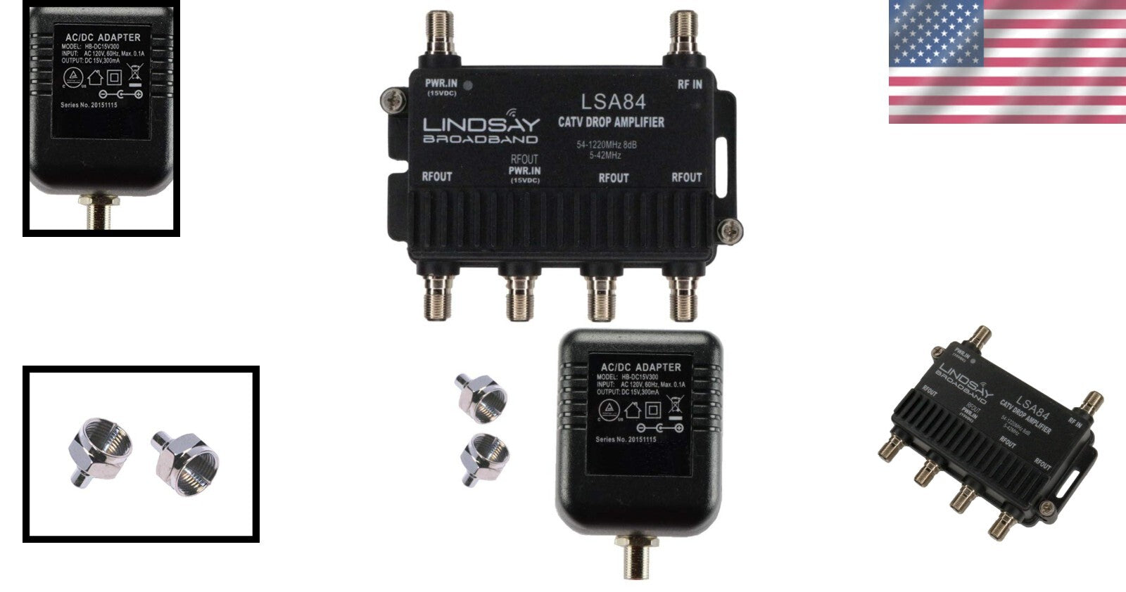 Digital Signal Booster with 4 Outputs - Perfect for Cable TV, Antenna & Internet