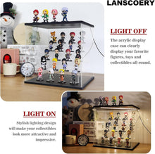 Load image into Gallery viewer, Multi-Tier LED Acrylic Display Case for Collectibles &amp; Funko Pops - 11.8x11x11.8