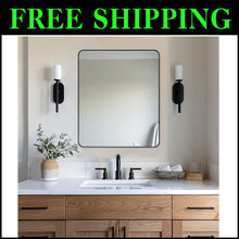 Load image into Gallery viewer, Elegant Matte Black 30x36 Mirror - Stainless Steel Frame for Modern Bathrooms