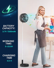 Load image into Gallery viewer, Super Quiet Telescopic Desk/Stand Fan - 7200mAh Battery &amp; 4 Speed Settings
