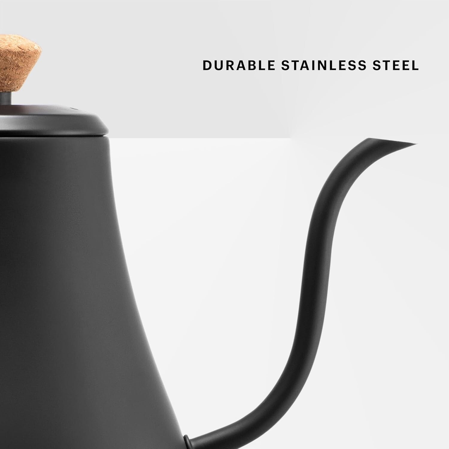 27oz Electric Gooseneck Kettle in Matte Black for Precision Pour Over Brewing