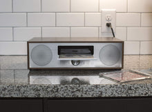 Load image into Gallery viewer, Walnut Bluetooth FM Clock Radio &amp; Dual Speaker CD Player - Retro Modern Design