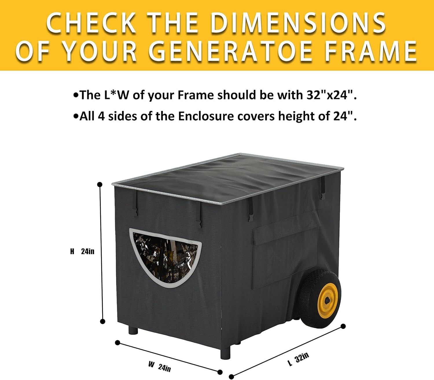 100% Waterproof Heavy Duty Generator Cover – Double Layer Protection, 32x24x24