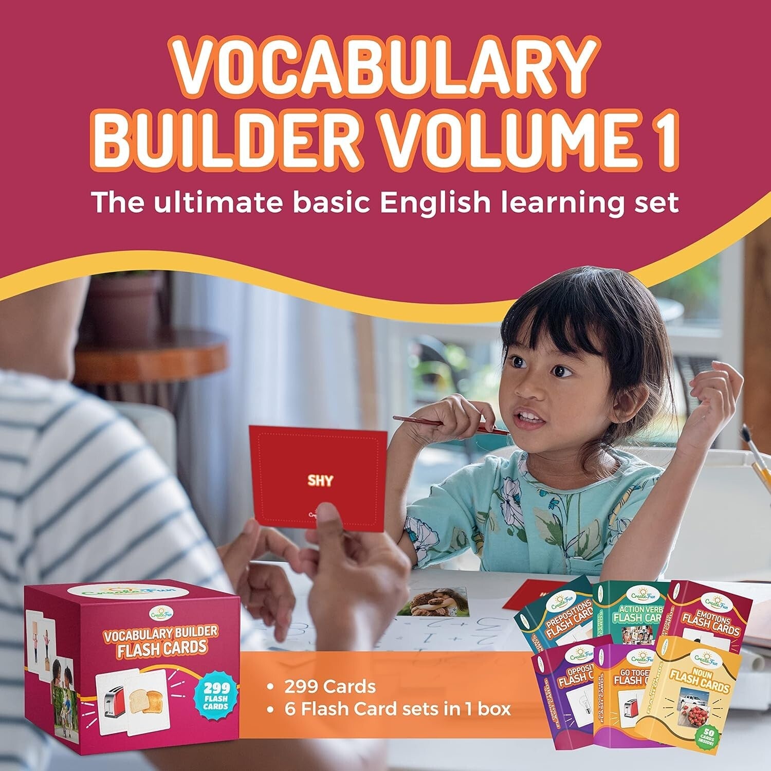 Interactive Vocabulary Builder Flash Cards - 599 Cards for Fun Learning Sessions