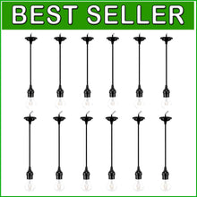 Load image into Gallery viewer, Traditional 12-Pack Pendant Light Kit - Black Hanging Lamps for Dining Spaces