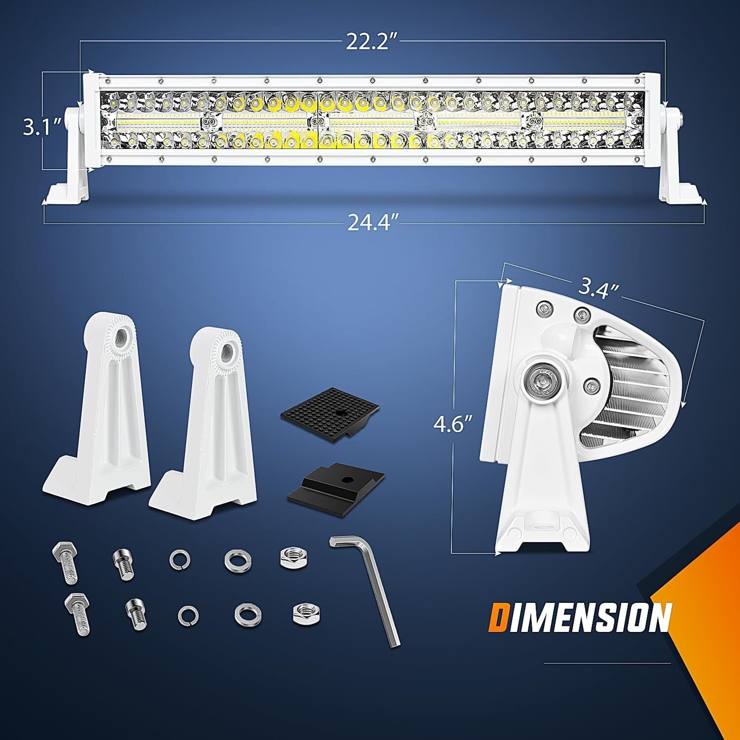 Durable Waterproof 22-Inch LED Navigation Light Bar for Yachts and Pontoon Boats