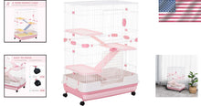 Load image into Gallery viewer, Spacious Wheeled Small Animal Hutch with Removable Tray - Perfect for Bunnies