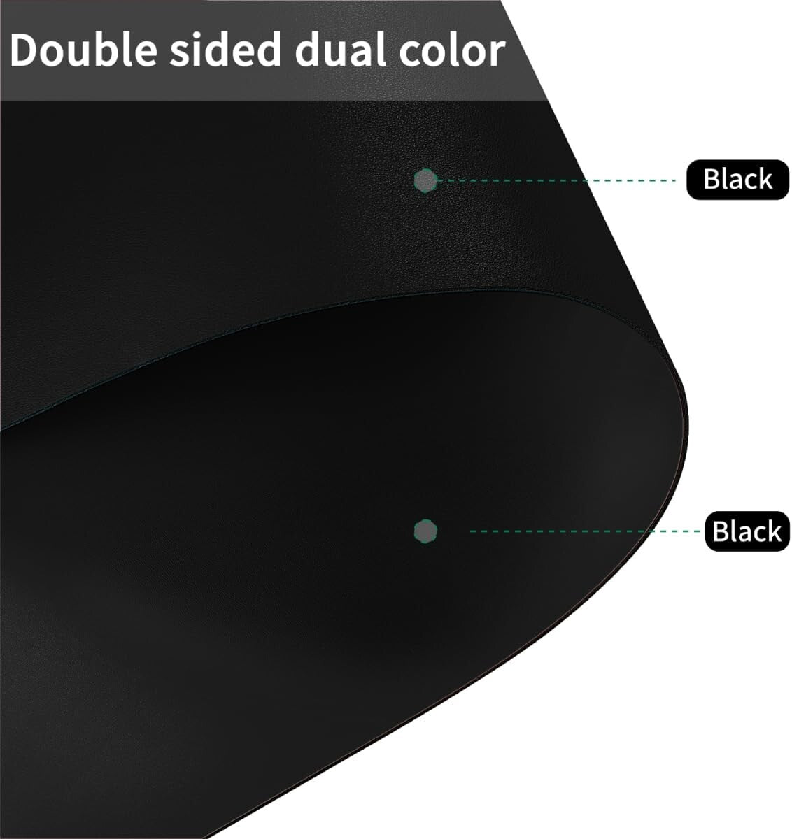 Elegant Waterproof Dining Table Protector Pad - Black Leather, 54x98 Inches