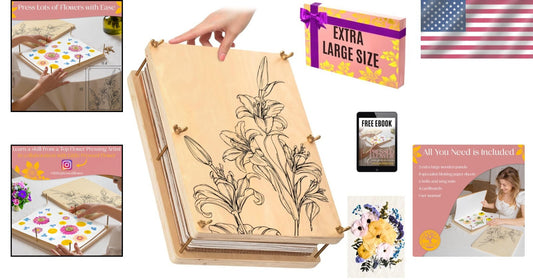 Extra Large Flower Press Kit 38 x 29cm with Video Tutorials for Craft Lovers