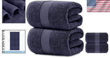 Load image into Gallery viewer, Luxury Soft Navy Bath Sheet Towels - Jumbo 650 GSM Cotton, Quick-Dry &amp; Absorbent