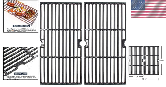 CharBroil 18 1/8'' Porcelain Coated Cast Iron Grill Grates Replacement - 2-Pack