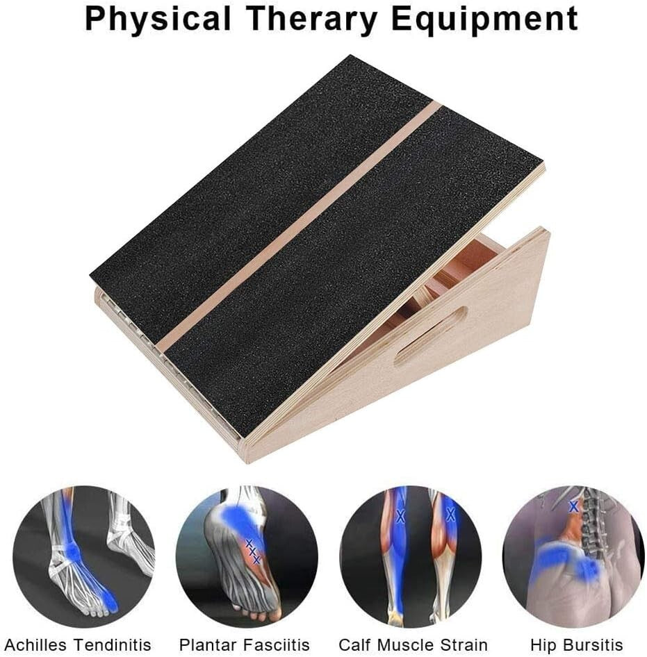 Versatile Wooden Incline Board with Extra Handle - Ideal for Stretching & Rehab