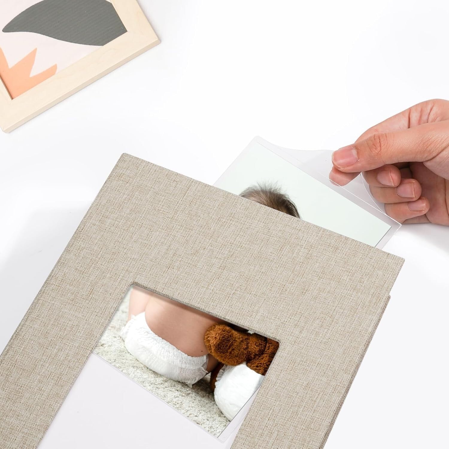 Deluxe 4x6 Photo Album Set - 600 Capacity Linen Cover Memory Books in Beige