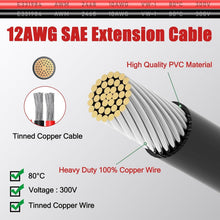 Load image into Gallery viewer, Heavy-Duty 25 FT SAE to SAE Adapter Cable - Quick Connect for Solar &amp; Automotive